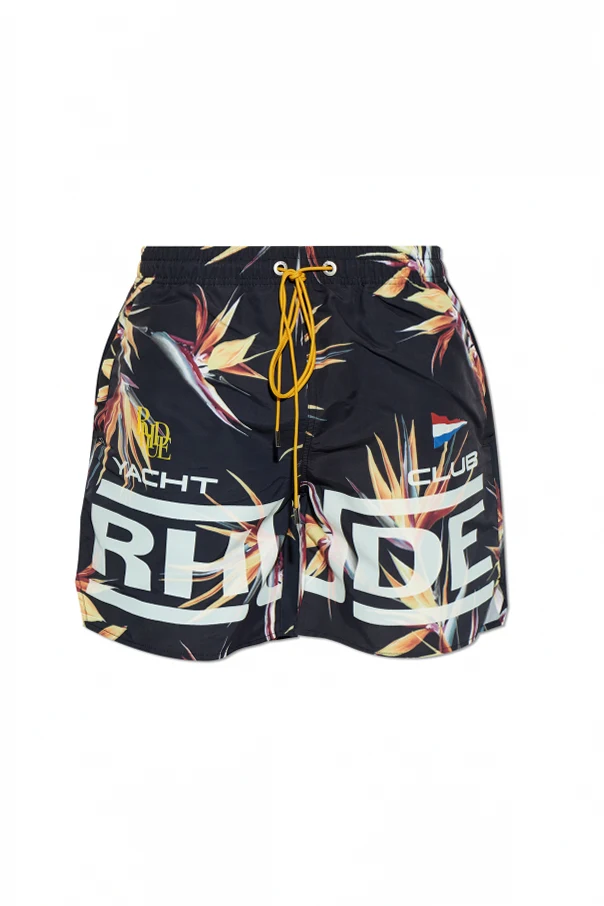SCHWARZ Bade-Shorts mit Print