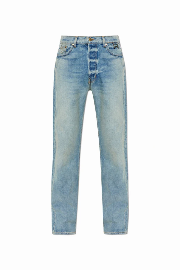 NIEBIESKI Jeansy  z efektem `vintage`