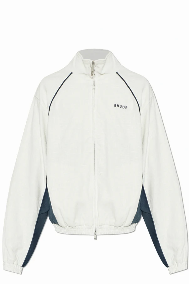 BIAŁY  Lniana kurtka ze stójką