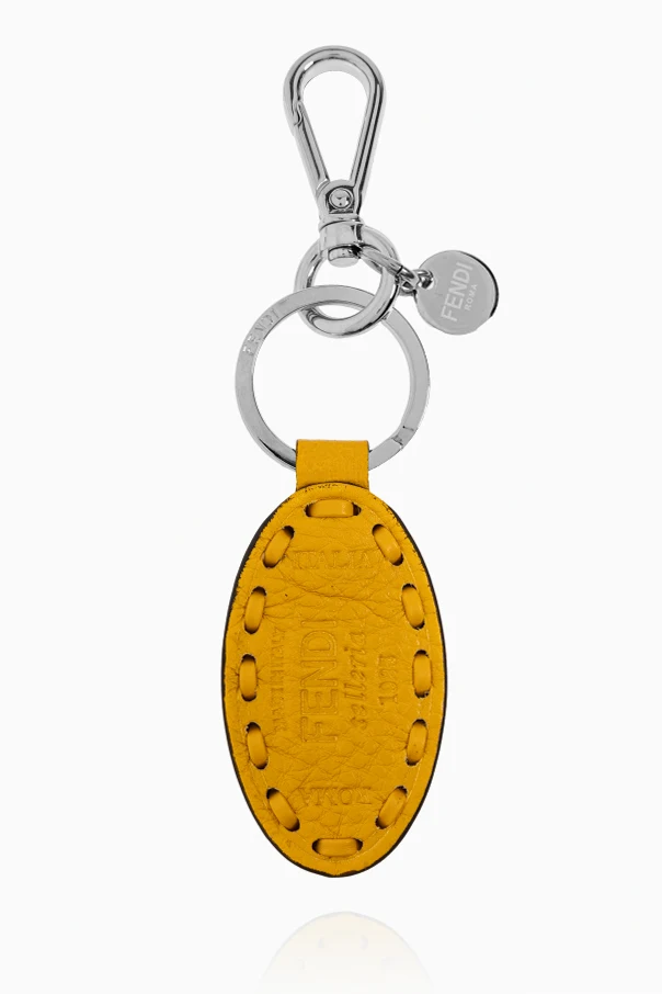 YELLOW  Keychain with leather strap