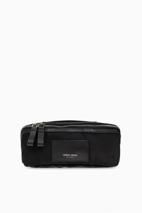 BLACK Cosmetic bag with logo patch