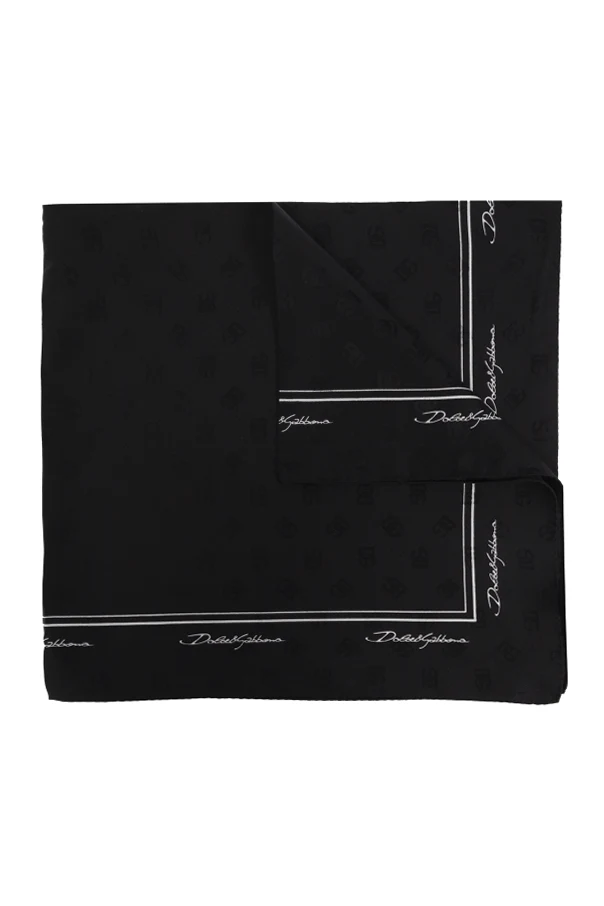 BLACK Silk scarf with monogram