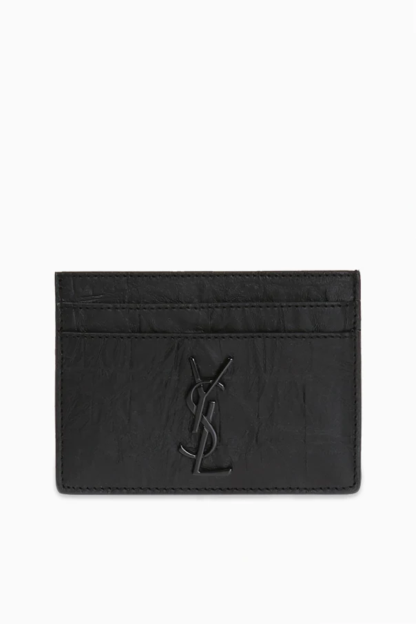 CZARNY Etui na karty z metalowym logo