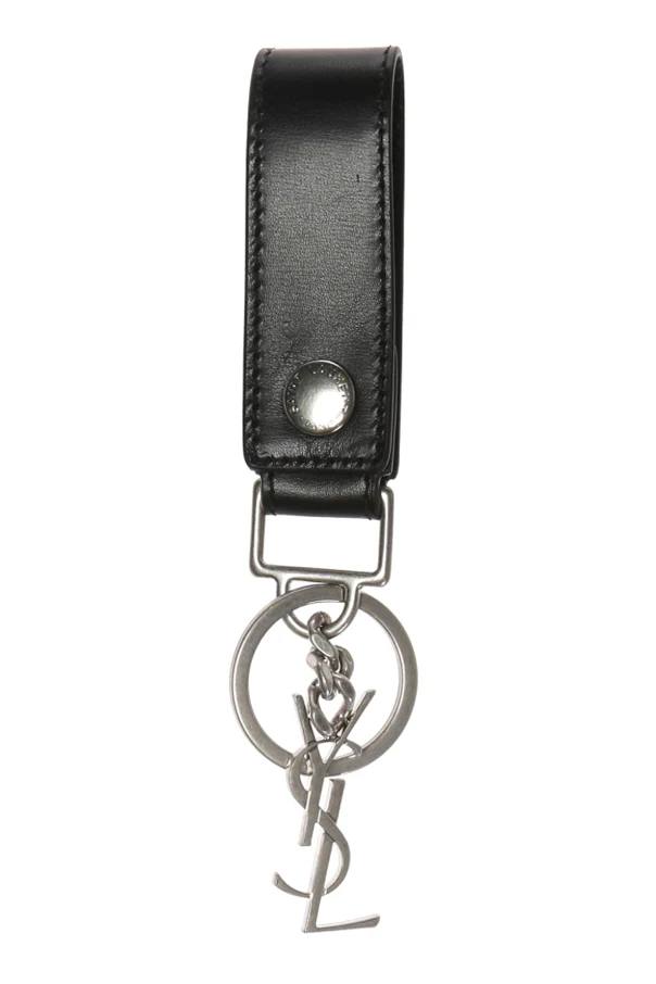 BLACK Keyring with a metal logo