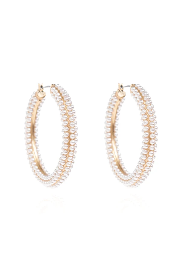 GOLD Round earrings with pearls