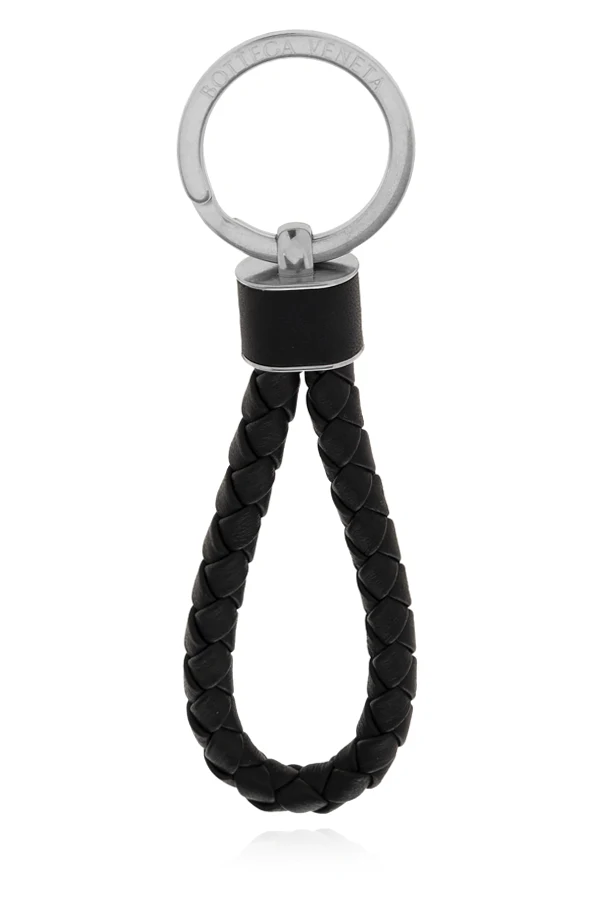 BLACK Leather keyring