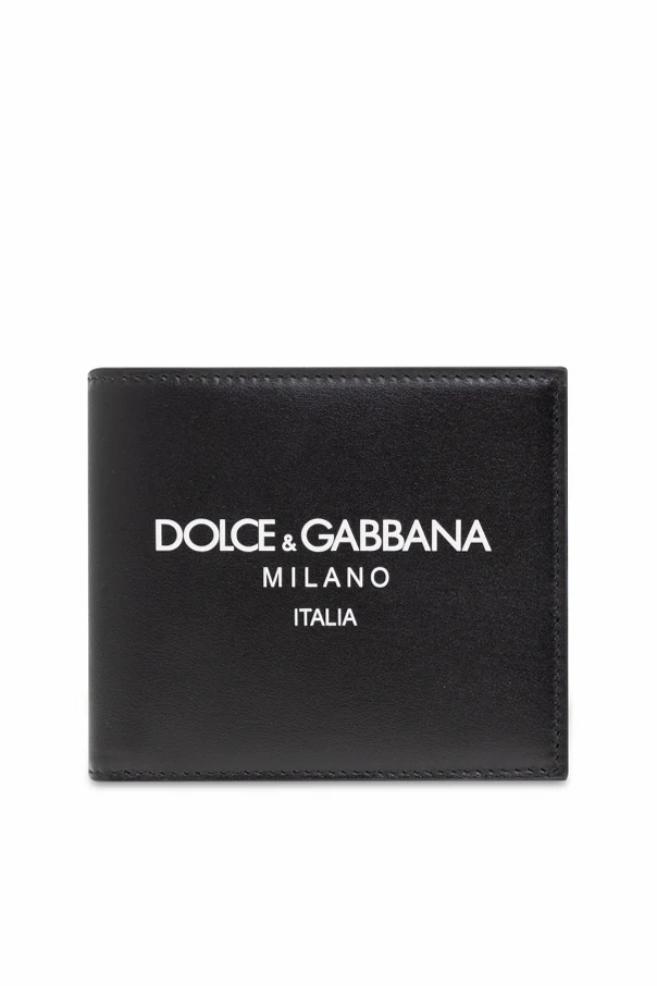 BLACK Leather wallet with logo