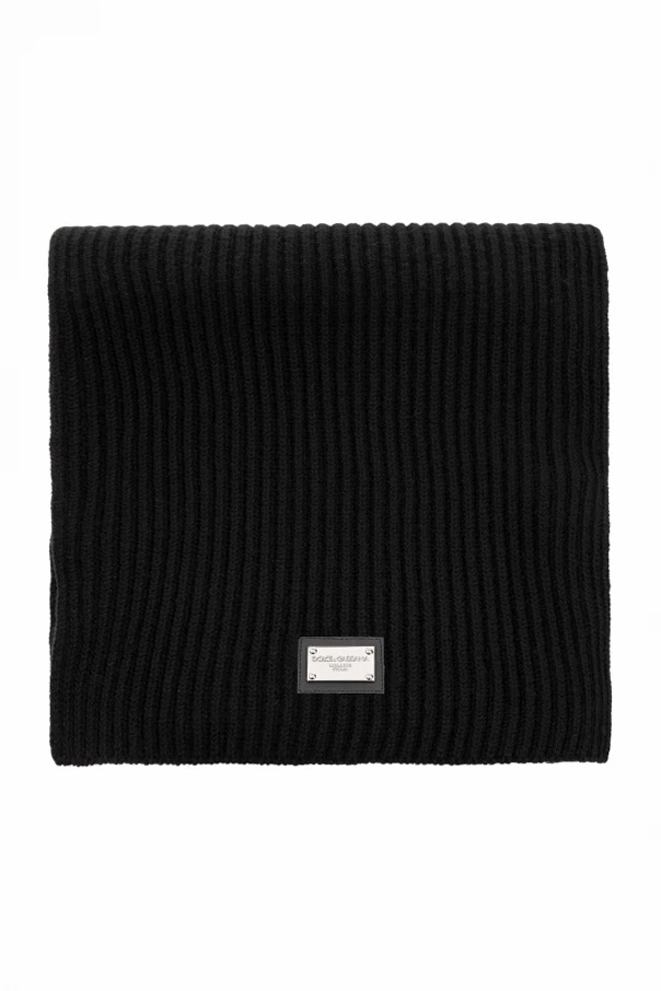 BLACK Scarf with logo detail