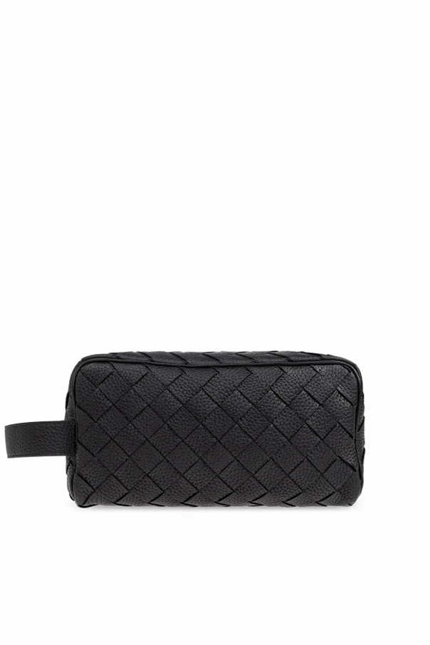 BLACK Leather toiletry bag