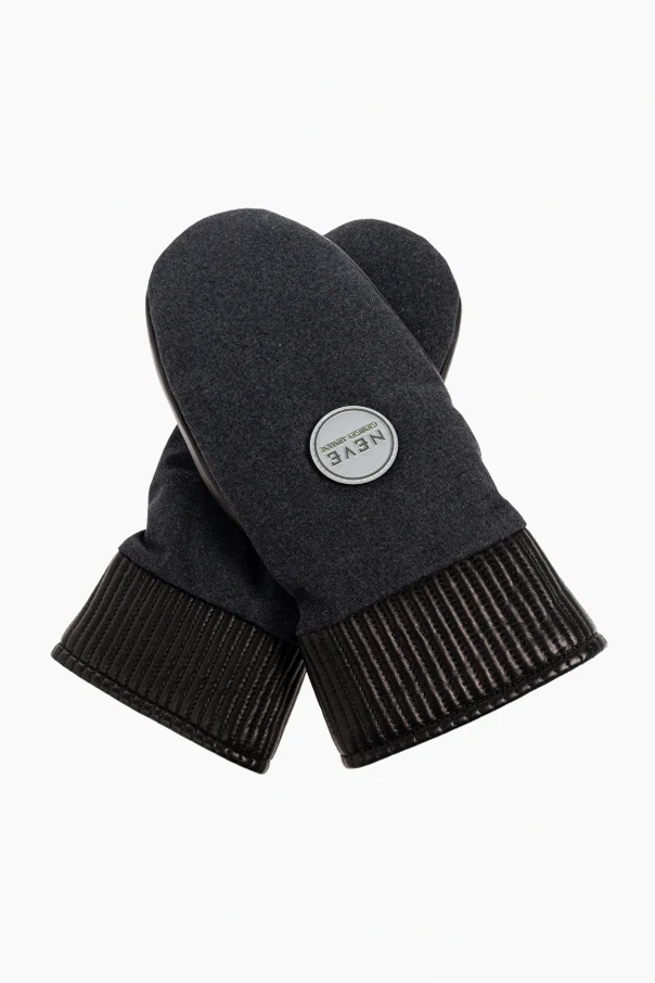 CZARNY Rękawice z logo