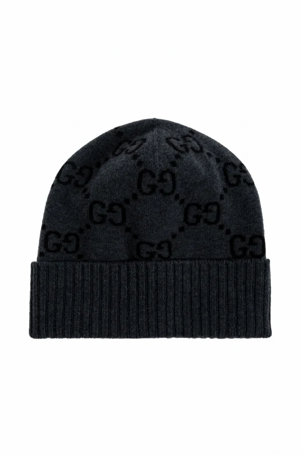 GRAU Kaschmirmütze mit "GG"-Muster