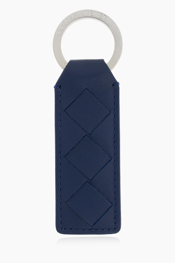 NAVY BLUE Keychain with leather strap