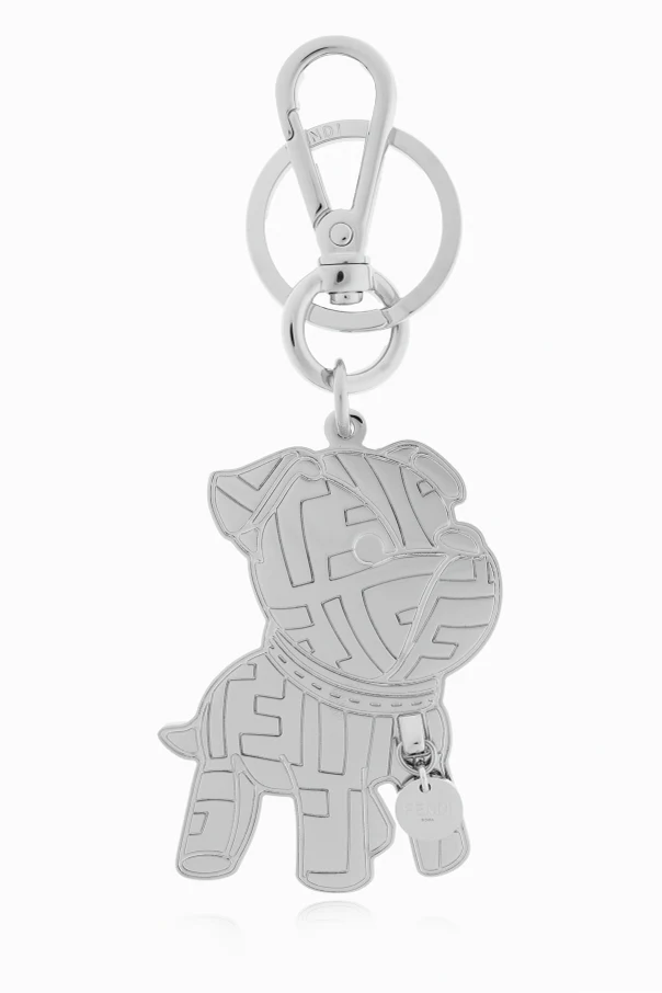 SILVER Keychain with a dog motif pendant