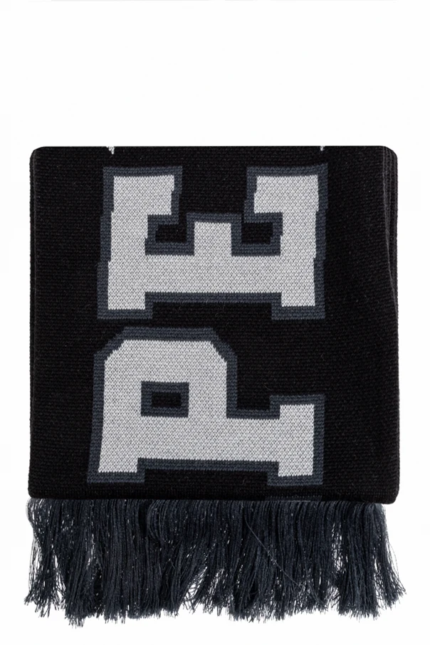 BLACK Scarf with logo