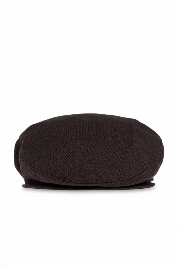 BRĄZOWY Kaszkiet z naszywką z logo