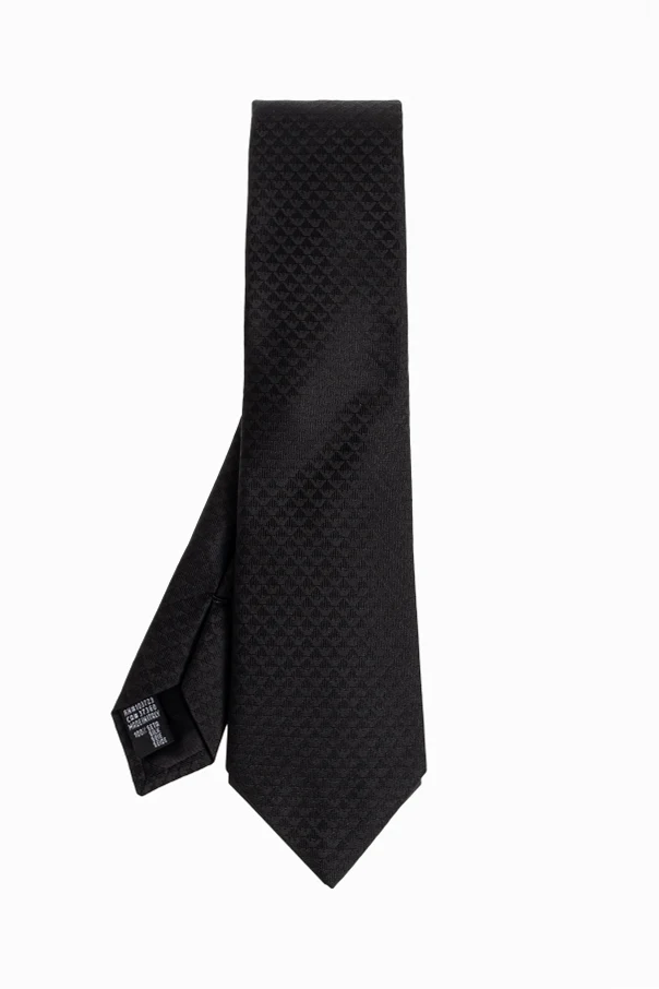 SCHWARZ Seidenkrawatte mit Monogramm