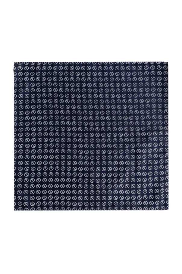 MARINEBLAU Seidene Einstecktuch mit Monogramm