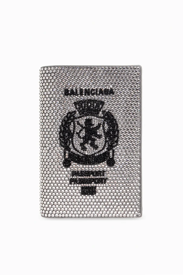 SILVER Passport holder with shimmering sequins
