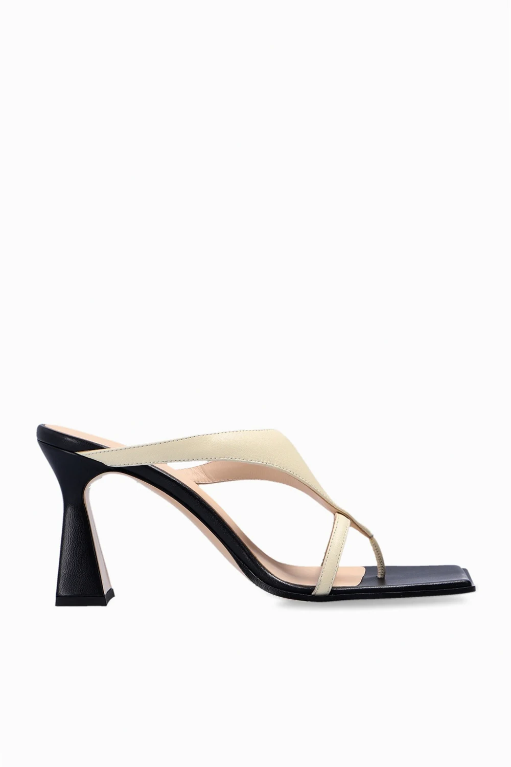 cream ‘Feline’ heeled mules
