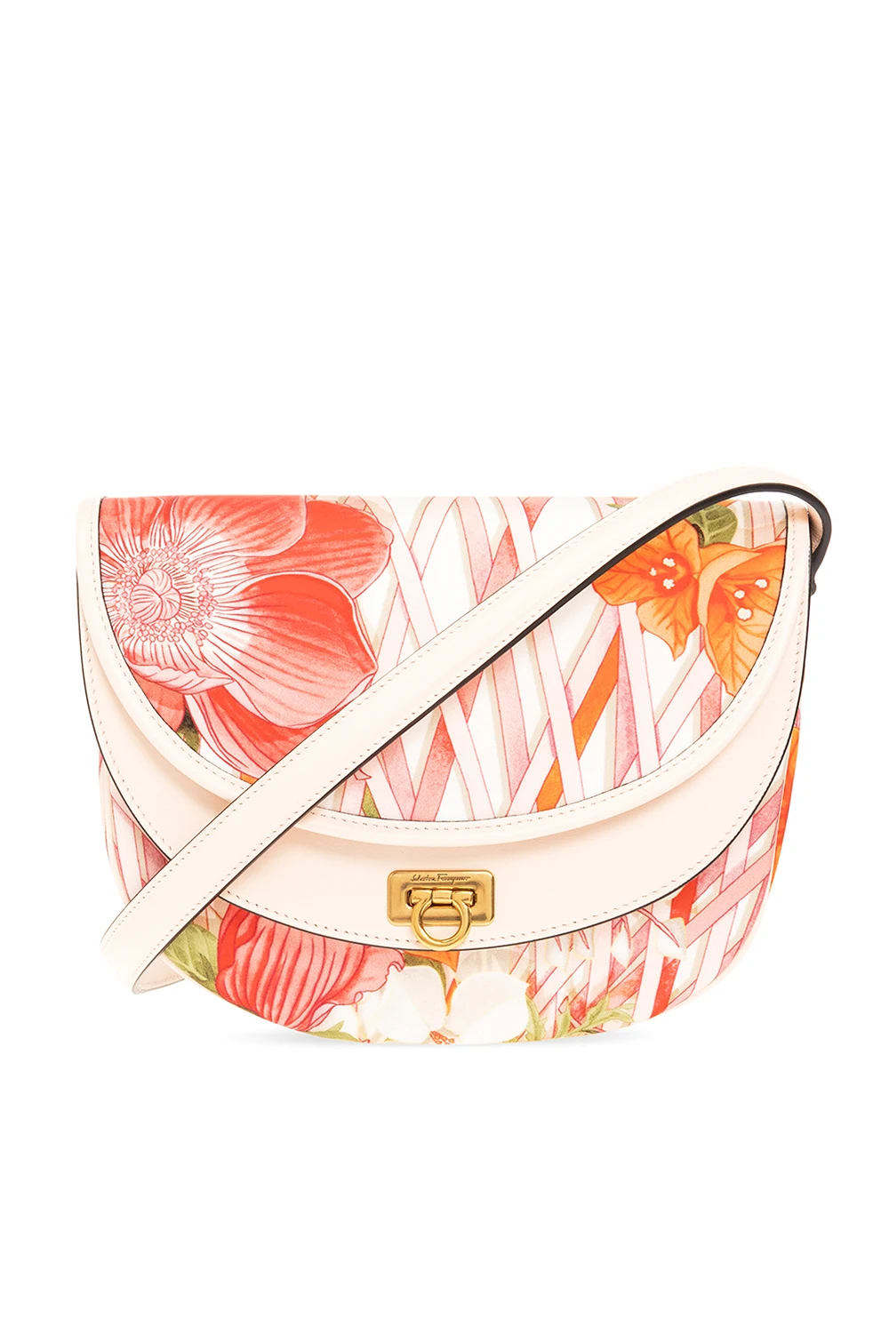 Shoulder bag with floral motif