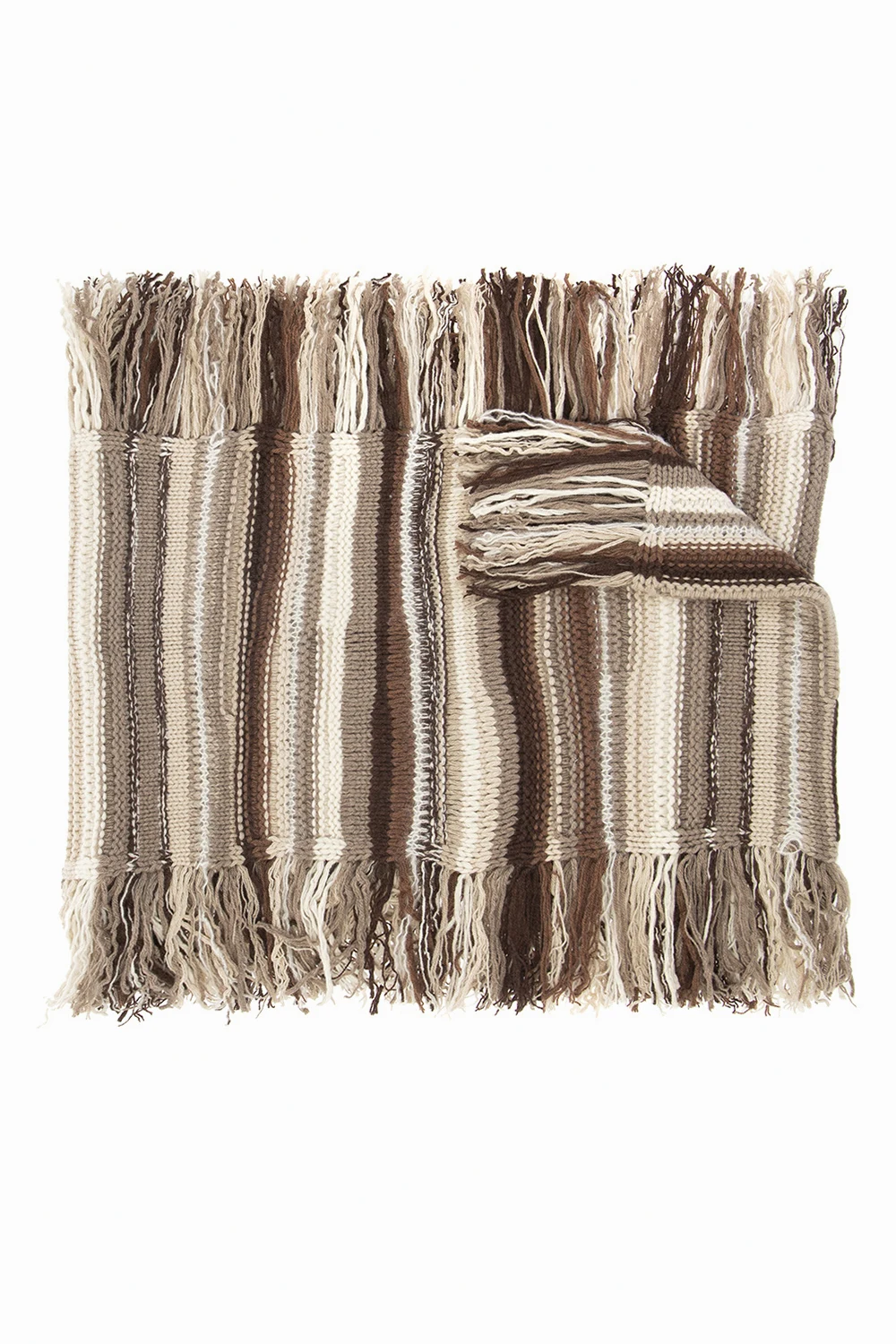 beige Fringed scarf