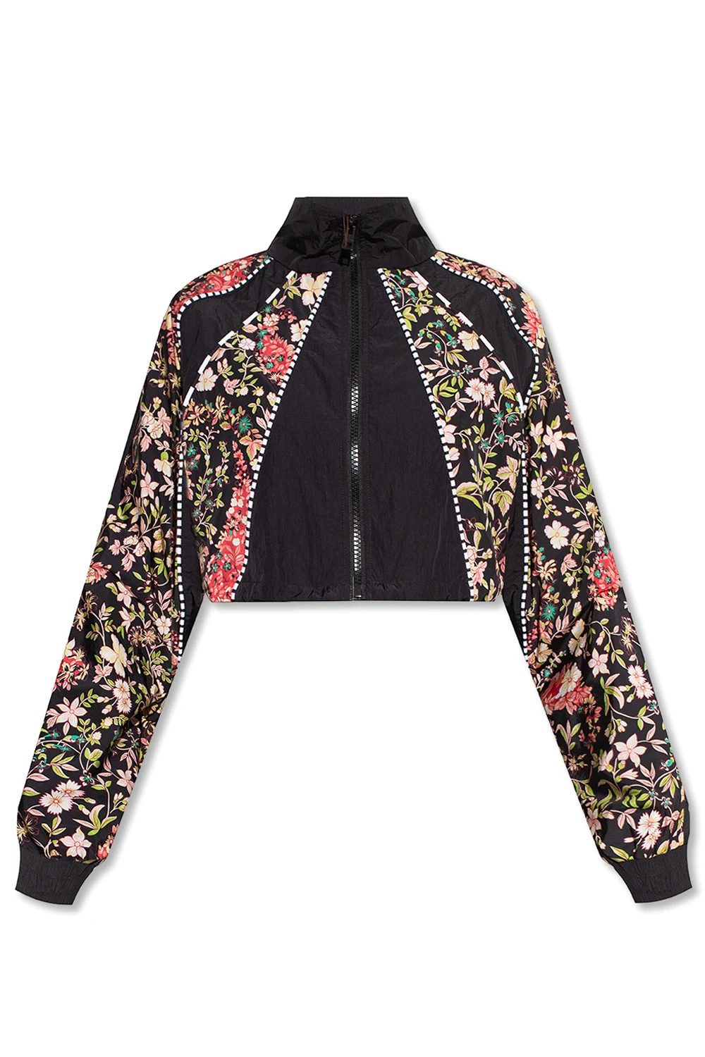 Cropped jacket with floral motif