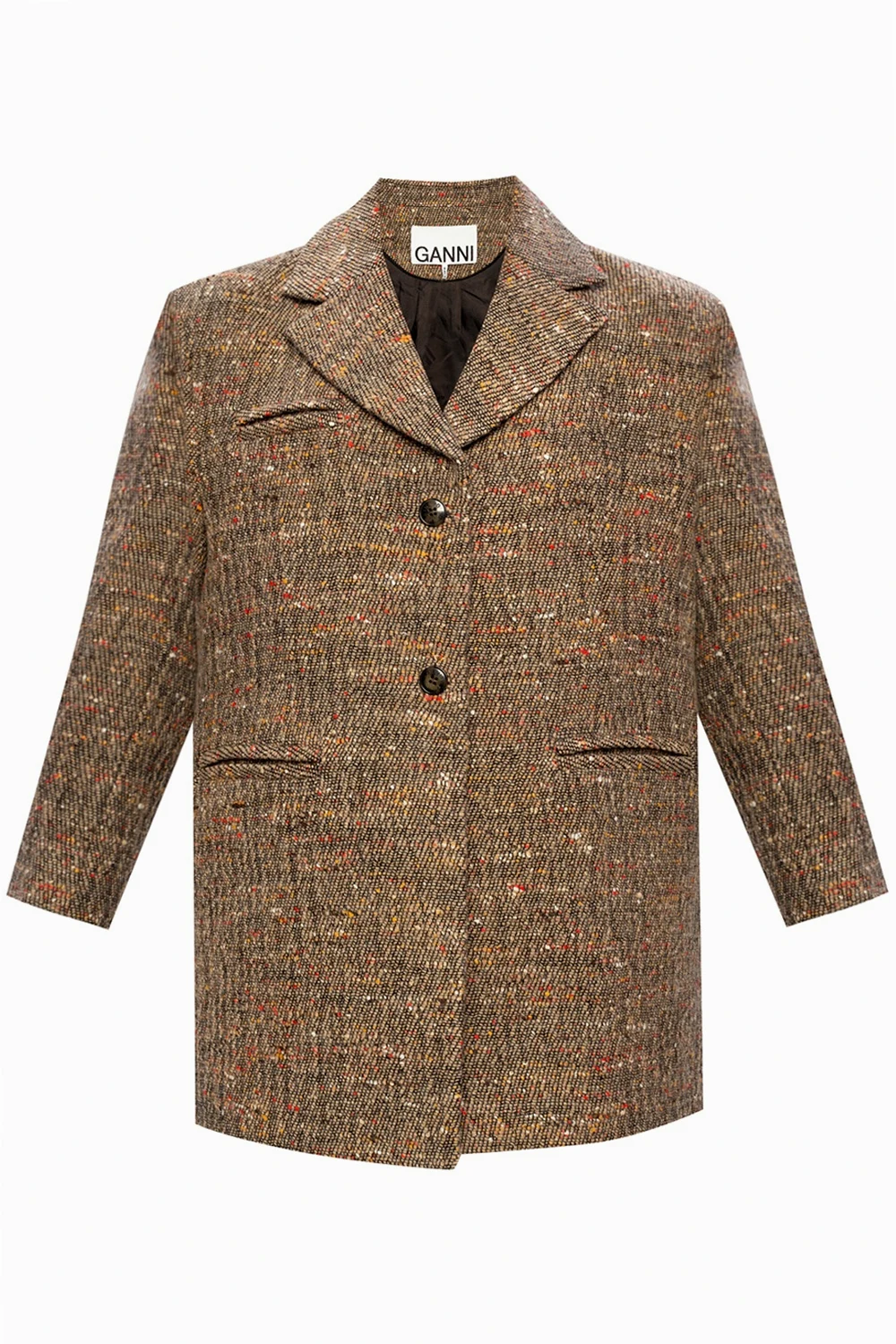 Wool jacket w/ notched lapels