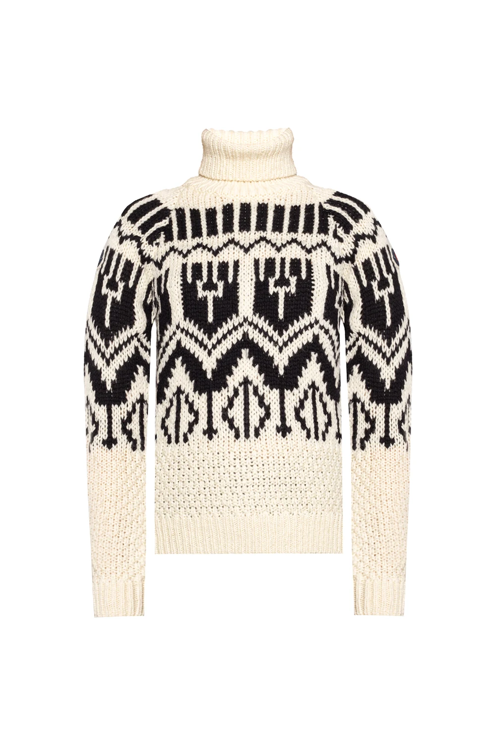 Knitted turtleneck sweater with logo