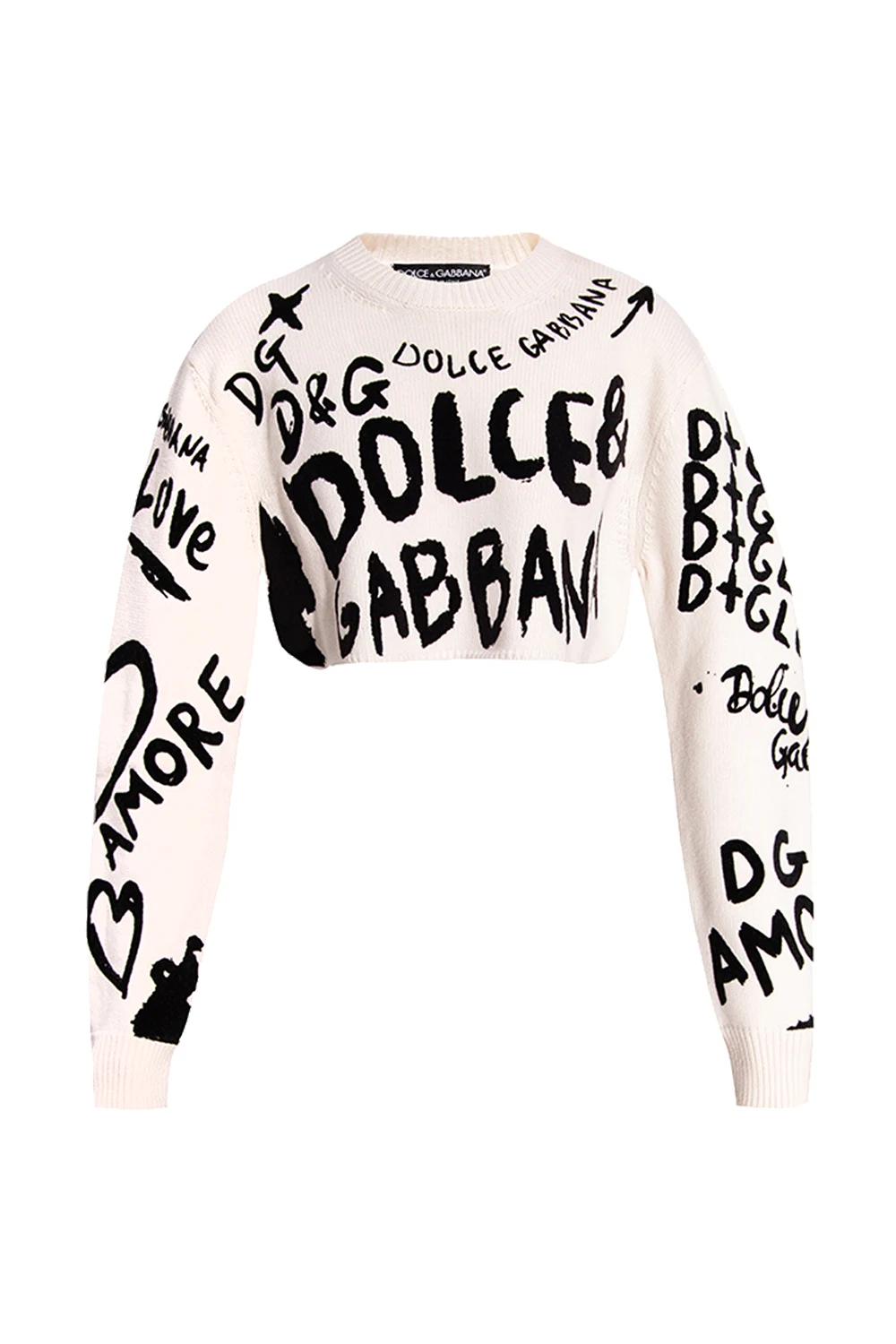 Cropped sweater with logo