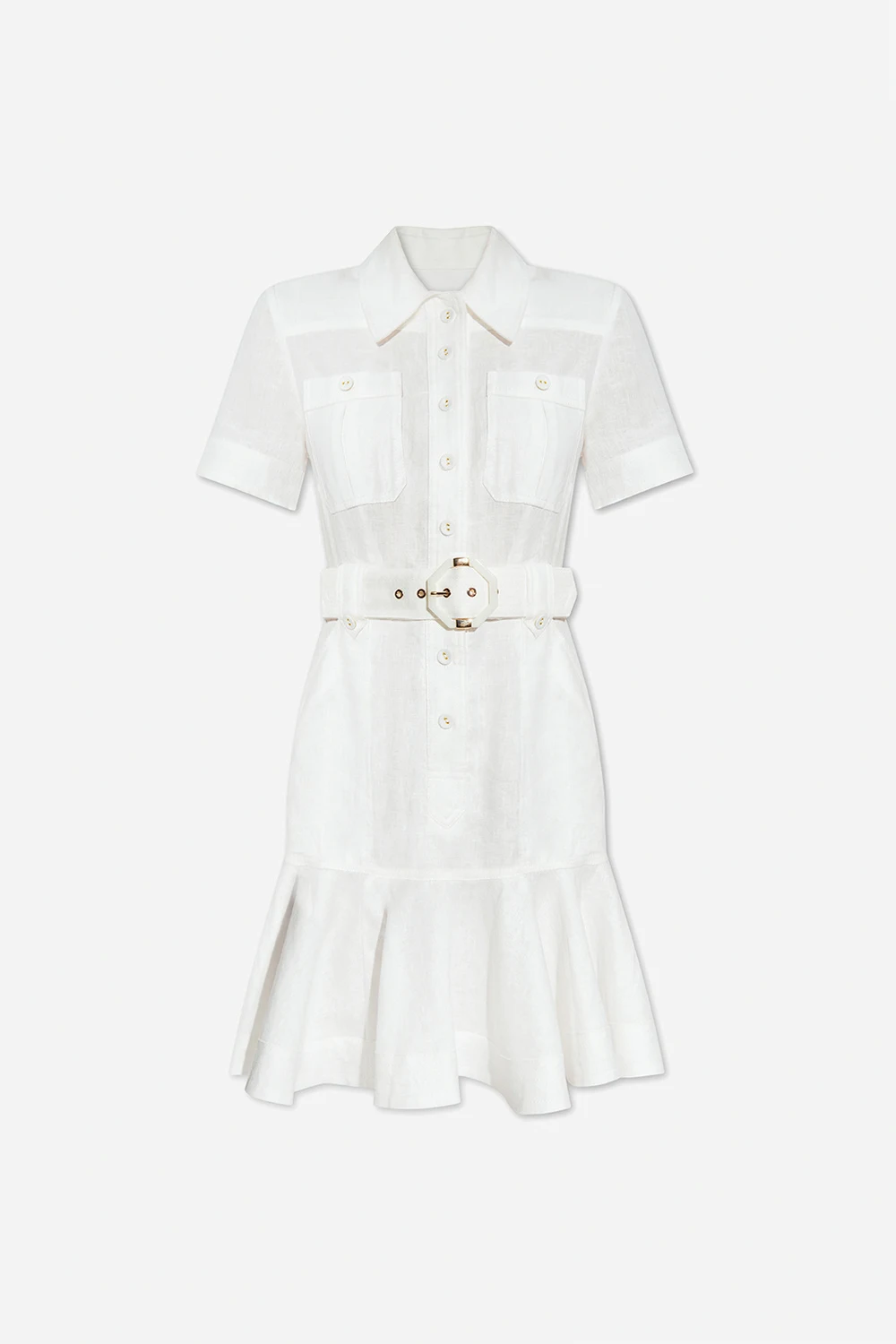 Belted linen dress