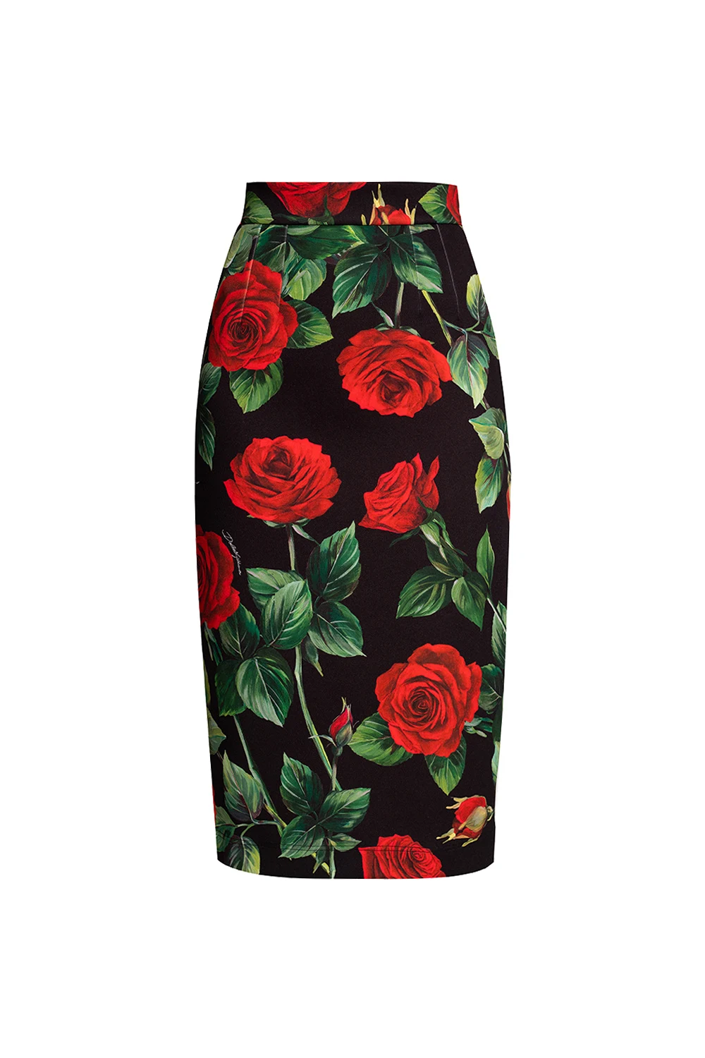 BLACK Skirt with floral motif