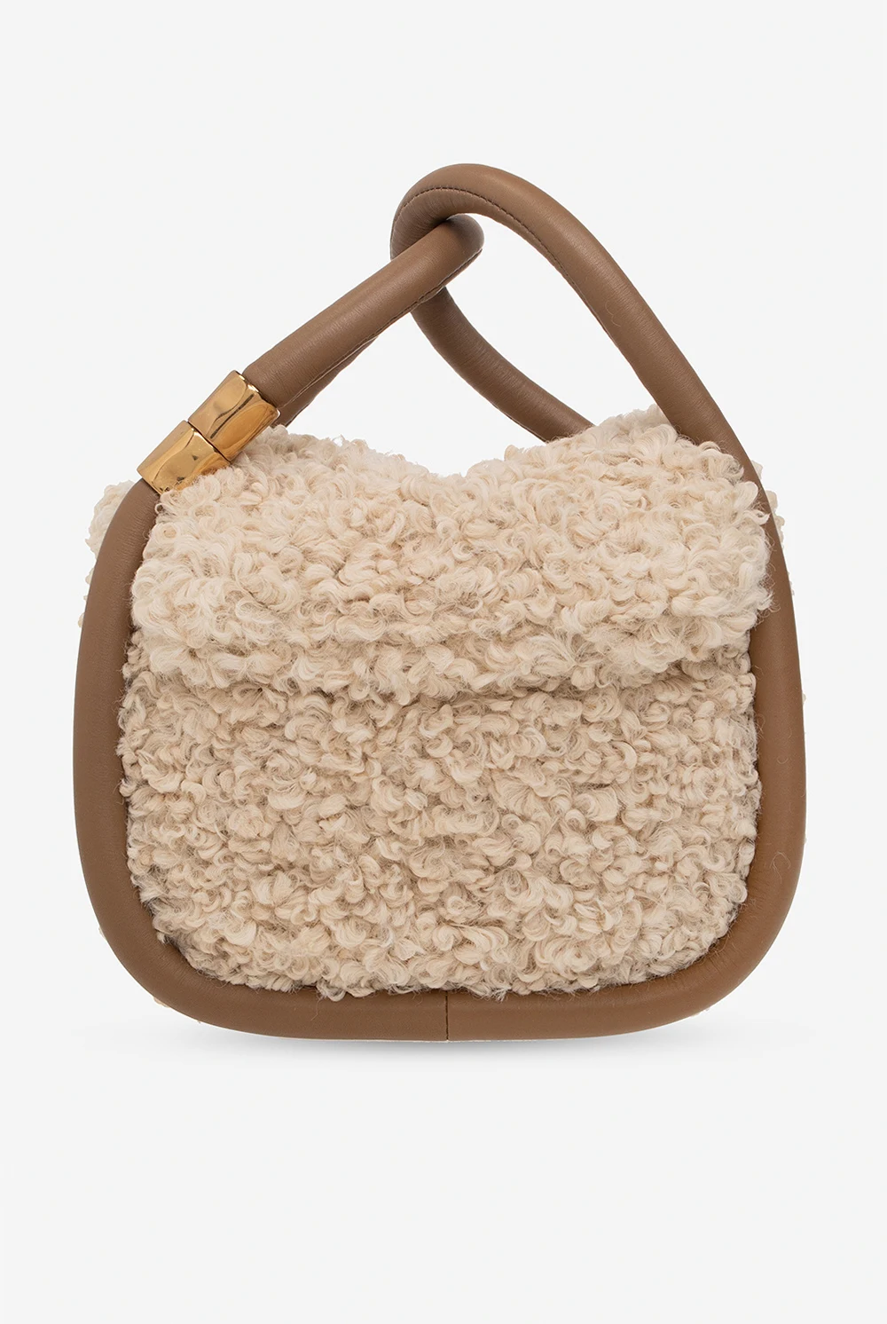 cream ‘Wonton 20’ faux fur shoulder bag