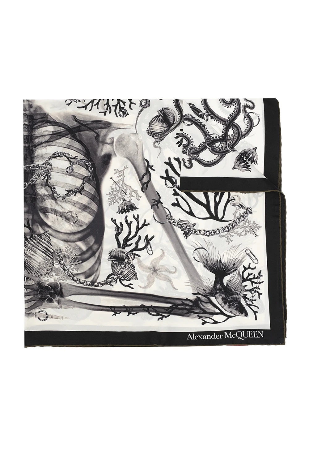 WHITE Printed scarf