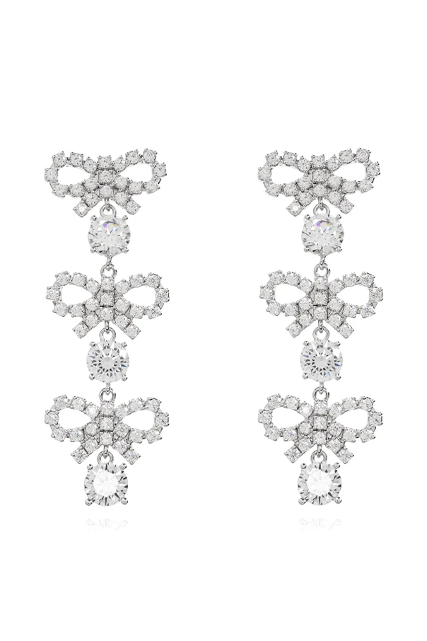 SILVER Earrings with shimmering crystals