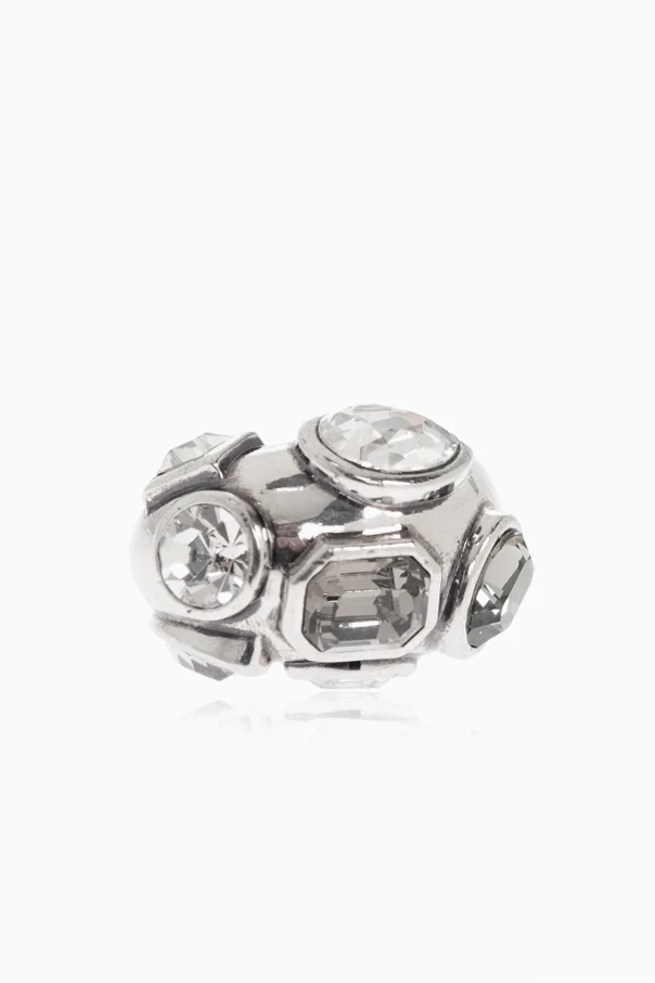 SILBER Ring mit Kristallen
