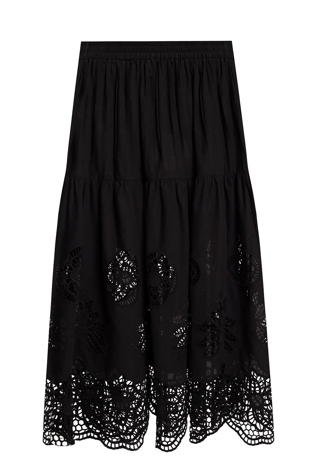 Openwork skirt with gathers