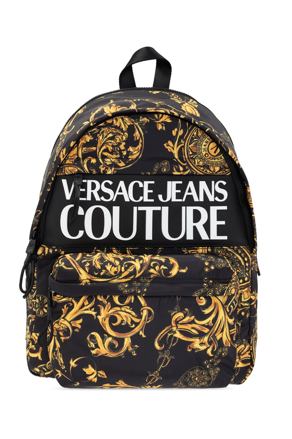 BLACK Backpack with Barocco motif