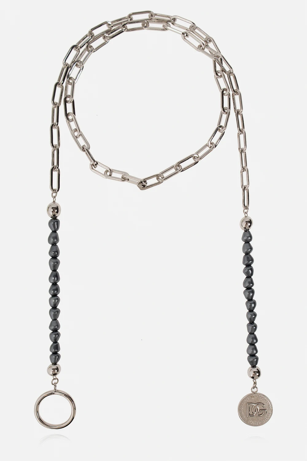 SILVER Brass necklace with logo