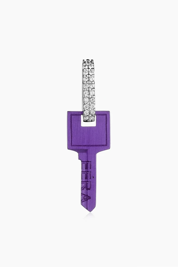 FIOLETOWY Pojedynczy kolczyk `Key Small`