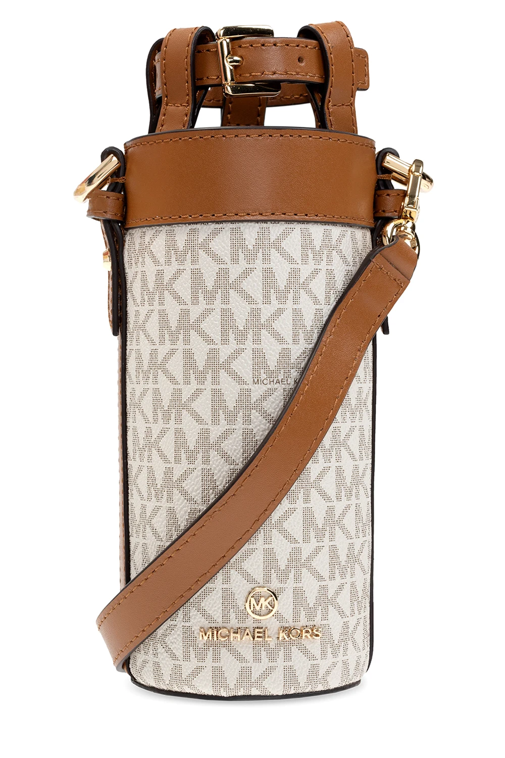 cream Bottle crossbody bag with logo