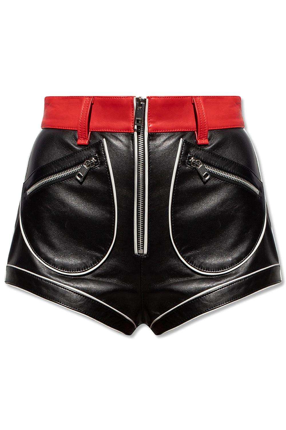 BLACK ‘S-Lime’ leather shorts