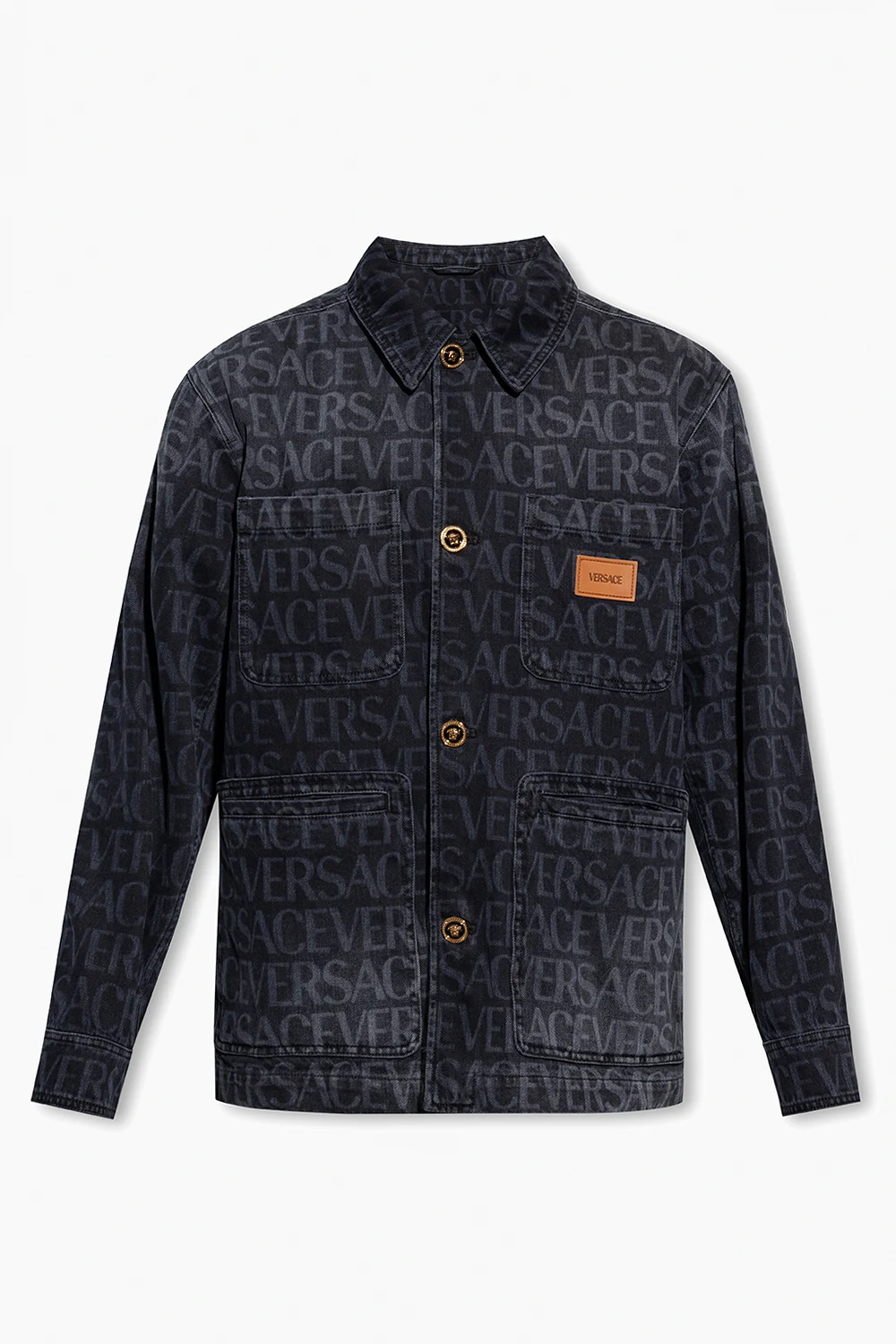 GREY Denim jacket with logo