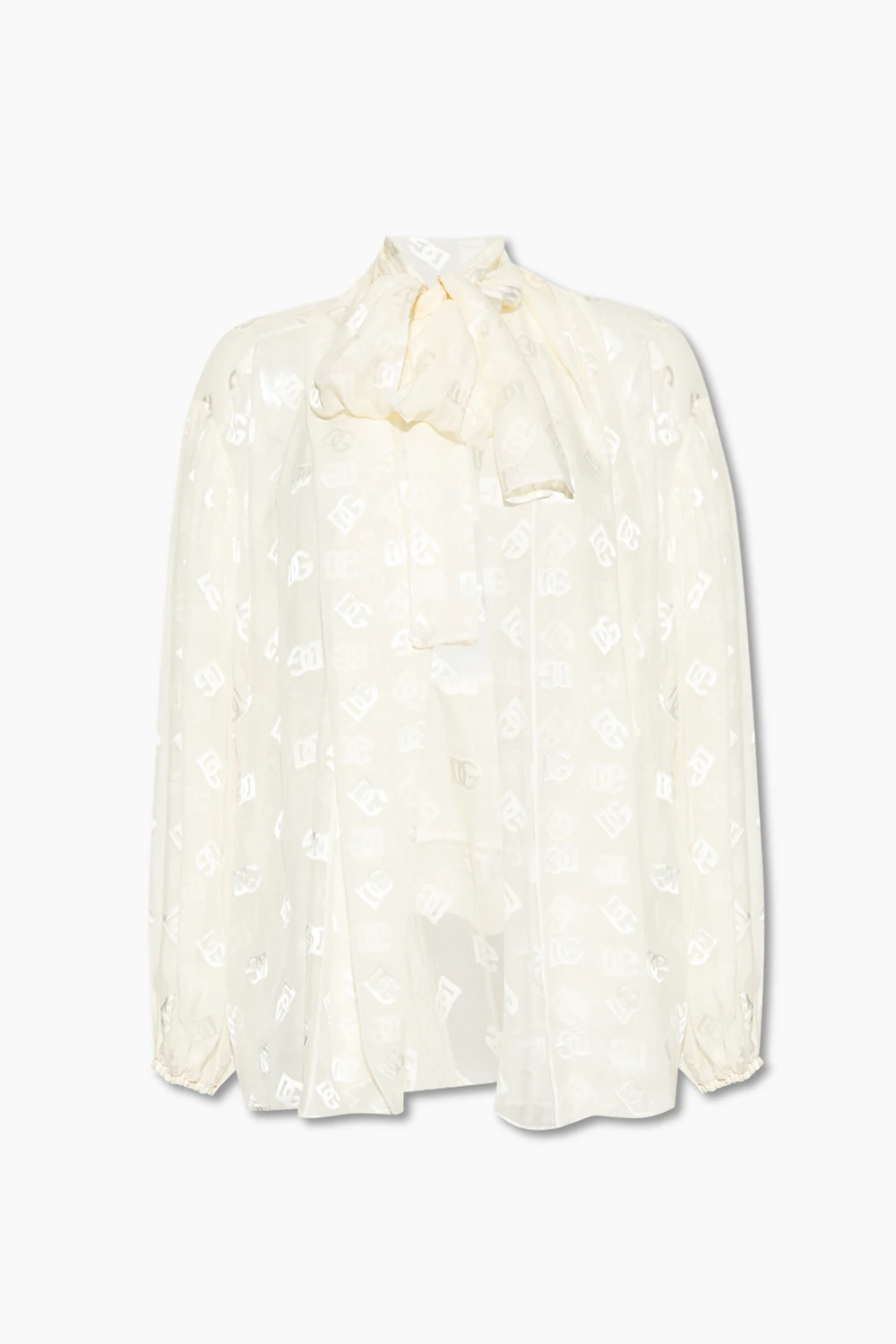 cream Transparent shirt with monogram