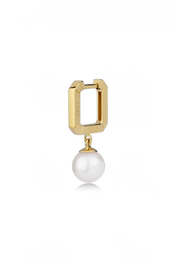 ZŁOTY Pojedynczy kolczyk `Candy Mini Pearls`