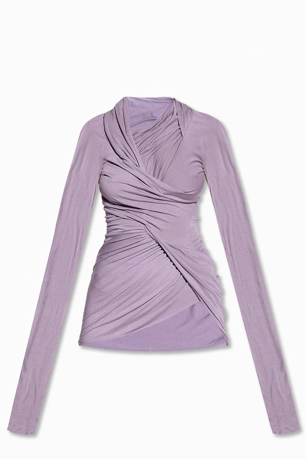 PURPLE Top with decorative gathers