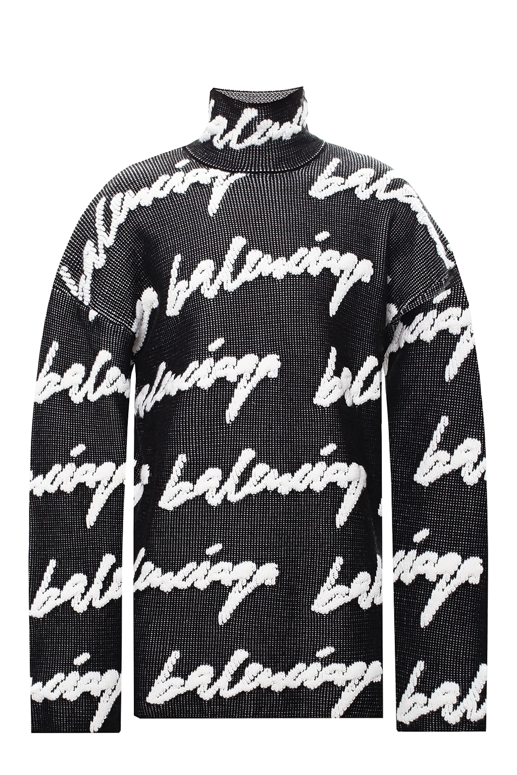 BLACK Turtleneck sweater with logo