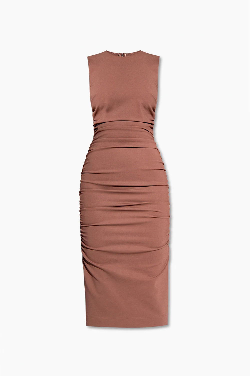 BROWN Ruched dress