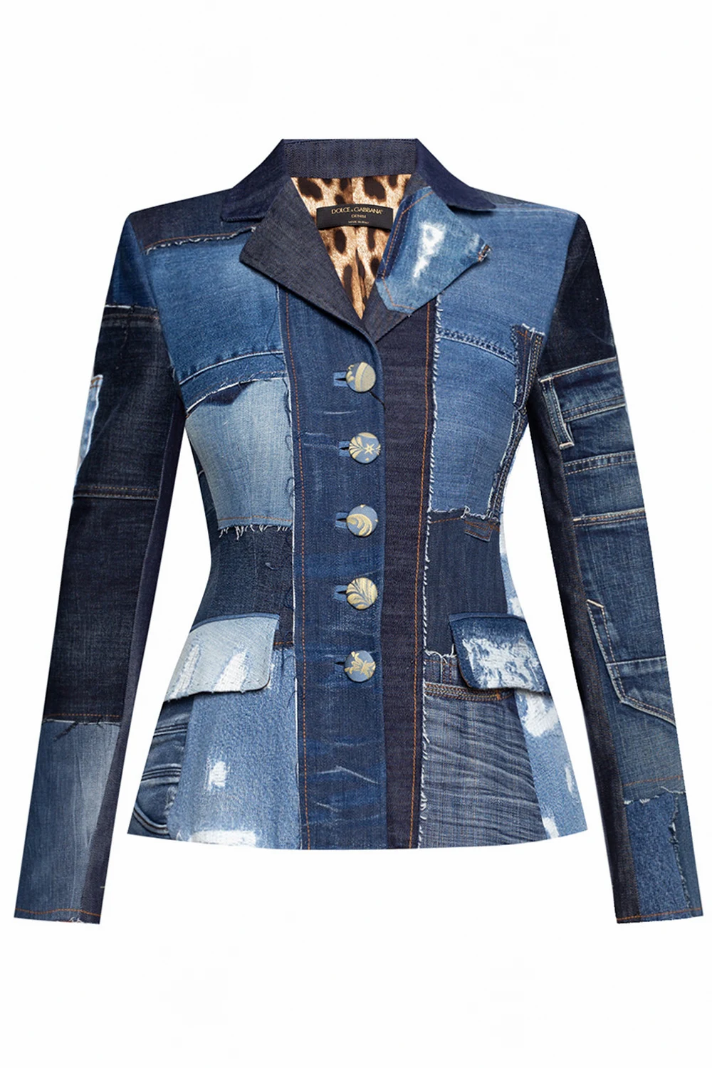 NAVY BLUE Denim blazer with notch lapels