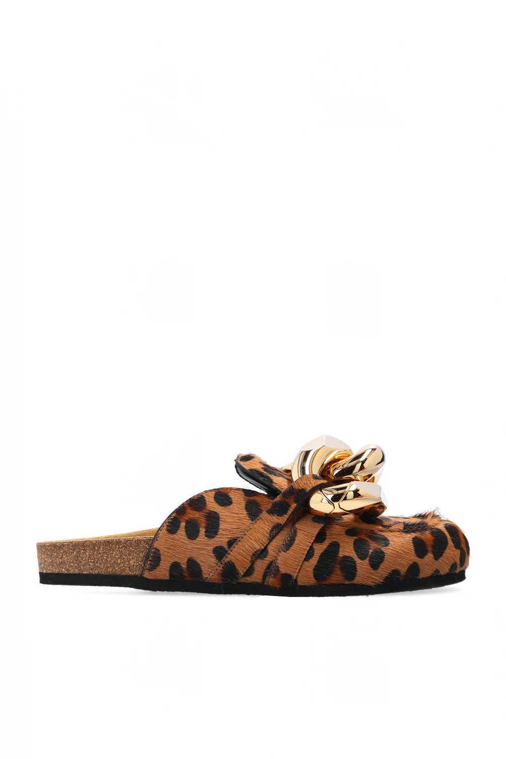 BROWN Calf fur slides