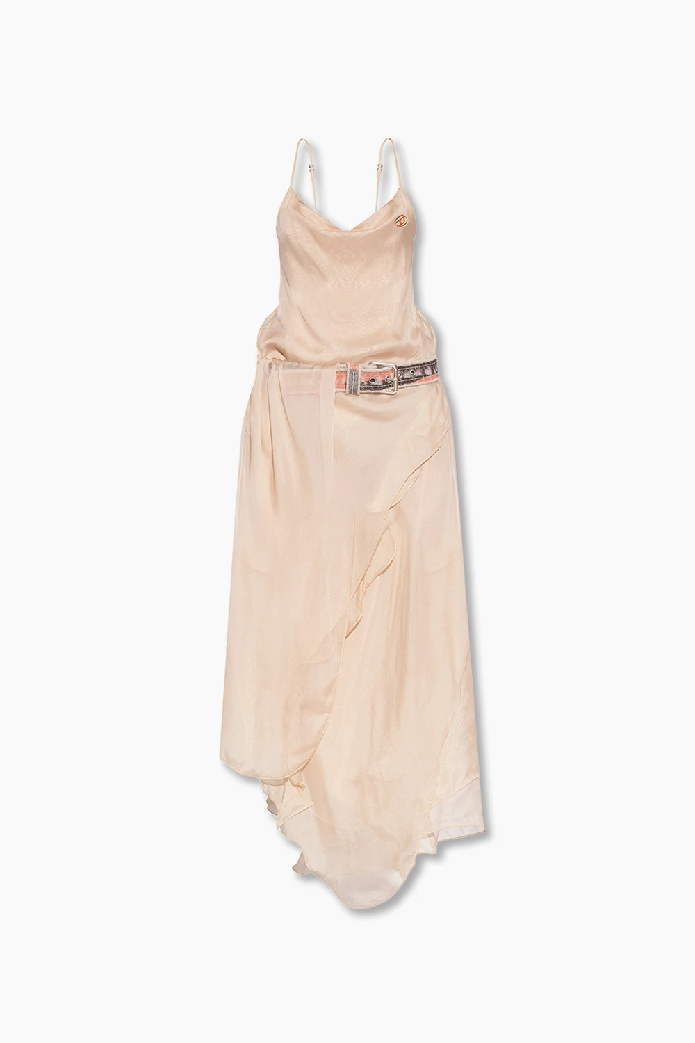 beige ‘D-Claes’ belted silk dress